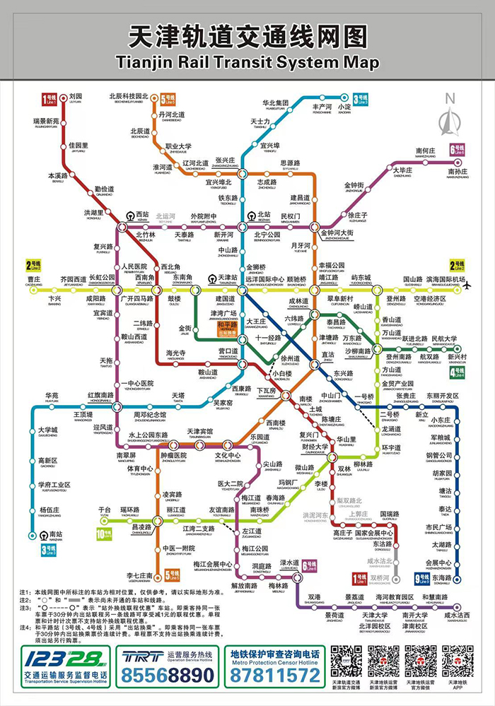 天津地铁线路图